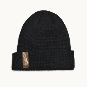 Black Wool Blend Beanie